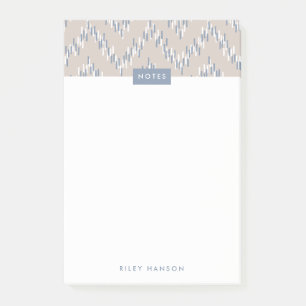 Dash Boho Ikat Zig Zag Mönster Post-it - Taupe Block