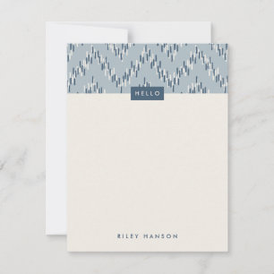 Dash Boho Ikat Zig Zag Stationery - Blue