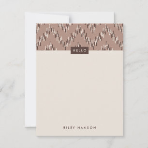 Dash Boho Ikat Zig Zag Stationery - Brown