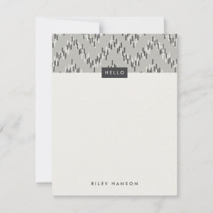 Dash Boho Ikat Zig Zag Stationery - Grått