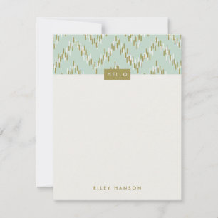 Dash Boho Ikat Zig Zag Stationery - Grönt