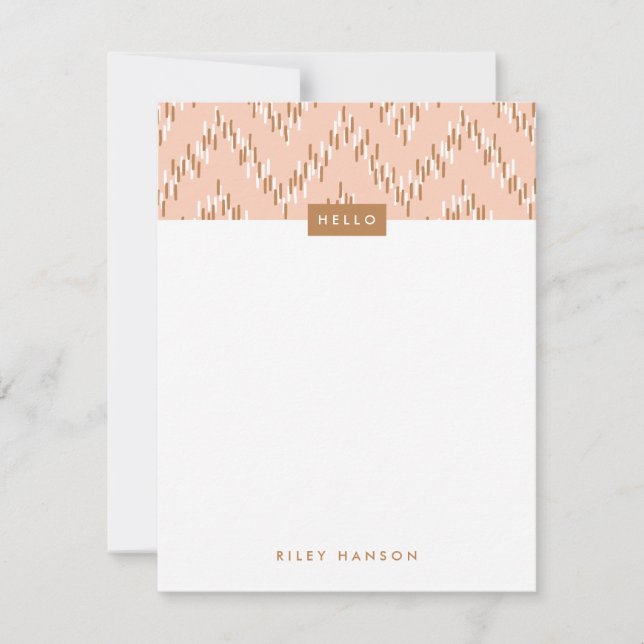 Dash Boho Ikat Zig Zag Stationery - Orange (Framsida)
