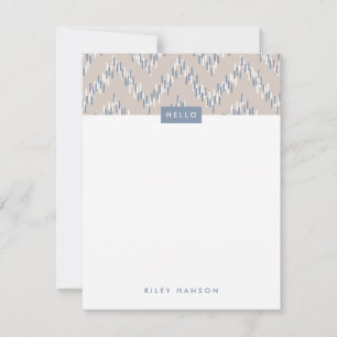 Dash Boho Ikat Zig Zag Stationery - Taupe