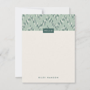 Dash Boho Ikat Zig Zag Stationery - Teal