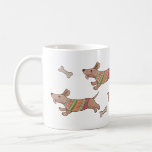 Dash dachshunds Cute Sausage hundar körs Kaffemugg