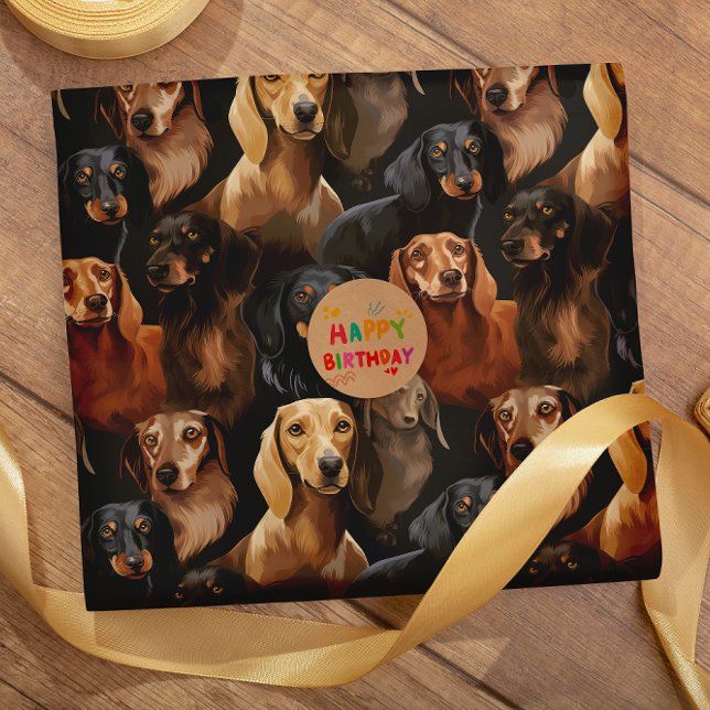 Dash Dachshunds sömlös mönster Presentpapper (Skapare uppladdad)