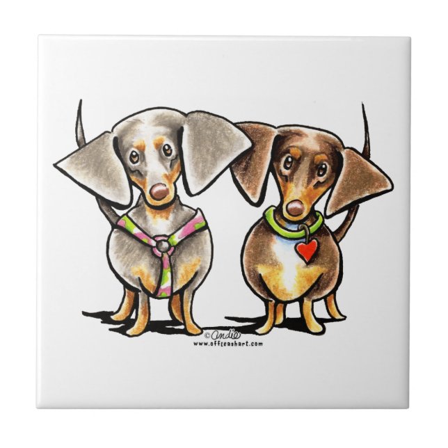 Dash Dappled Dachshunds Kakelplatta (Framsidan)
