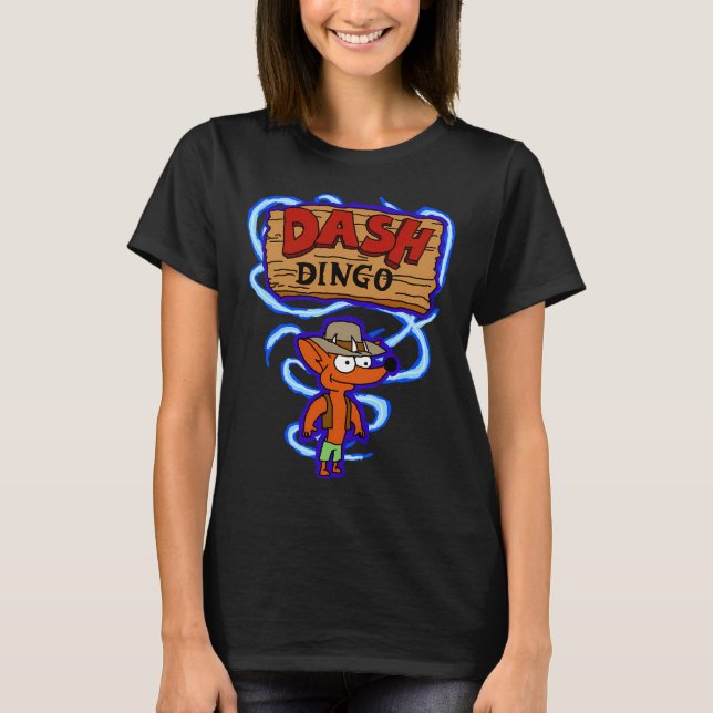 Dash Dingo (med bakgrund) T Shirt (Framsida)