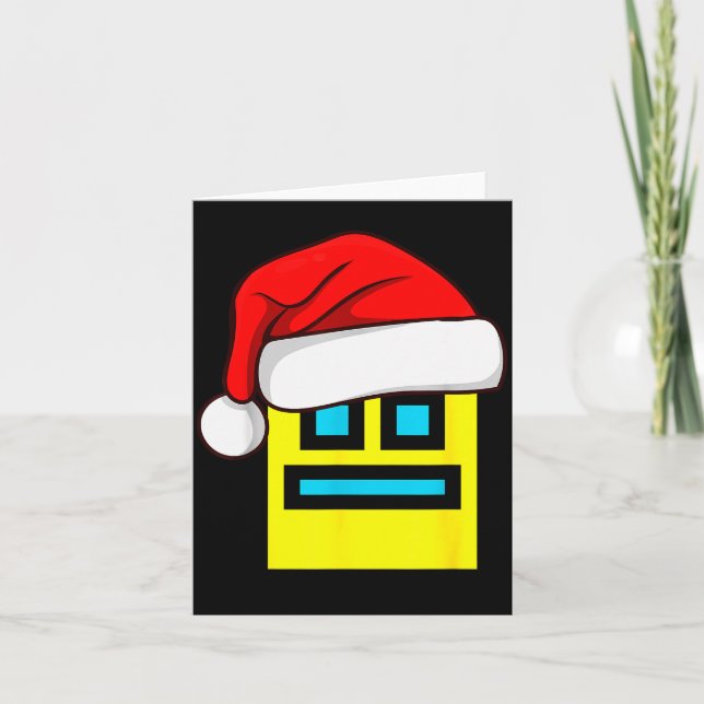 Dash geometri Upprepa jul Santa mössa spel Vide Kort (Framsida)