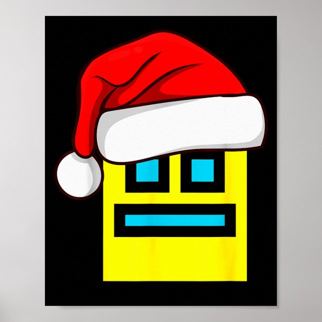 Dash Geometry Repeat Christmas Santa Hat Game Vide Poster (Framsidan)