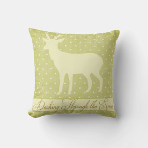 Dash Hjort Pillow - Lime Green Polka dots d1 Kudde
