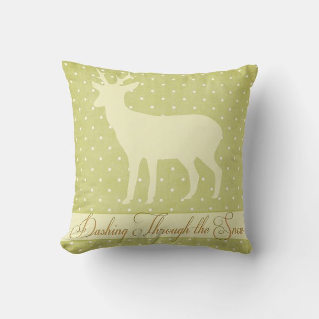 Dash Hjort Pillow - Lime Green Polka dots d1 Kudde (Framsida)