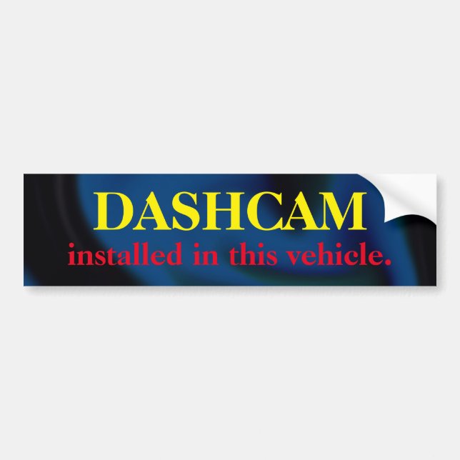 Dashcam Bumper Sticker Bildekal (Framsidan)