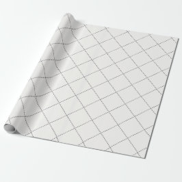 Dashed Diamond Grid Geometric Soft White Presentpapper