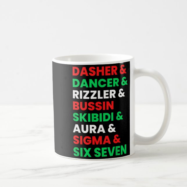 Dasher Dancer Prancer &amp; Rizzler 67 Funny Kids  Kaffemugg (Höger)