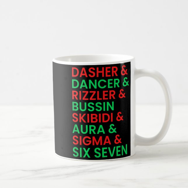 Dasher Dancer Prancer &amp; Rizzler 67 Funny Kids  Kaffemugg (Höger)