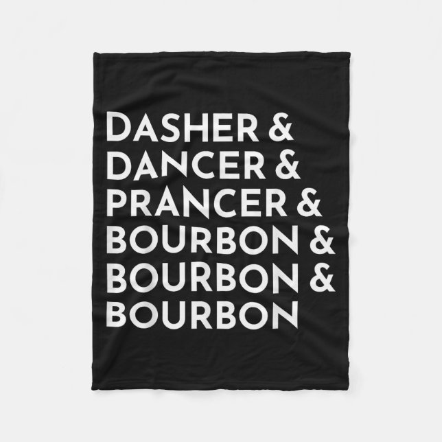 Dasher Dancer Prancer & Bourbon julfirande Fleecefilt (Framsidan)