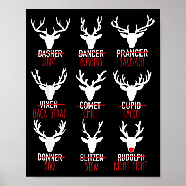 Dasher Dancer Prancer & Bourbon julfirande Poster (Framsidan)