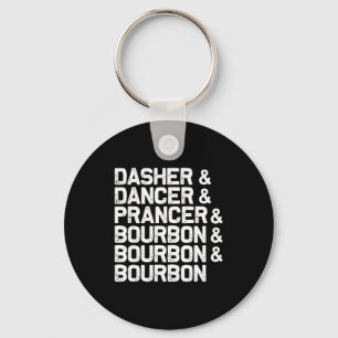 Dasher Dancer Prancer Bourbon Roliga julen Tomte Nyckelring