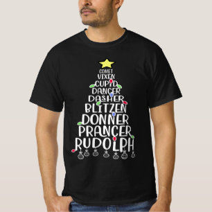 Dasher Dancer Prancer Funny Reindeer Namn T Shirt