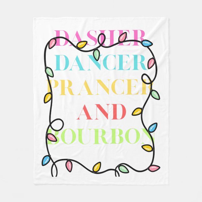 Dasher Dancer Prancer och Bourbon Fleecefilt (Framsidan)