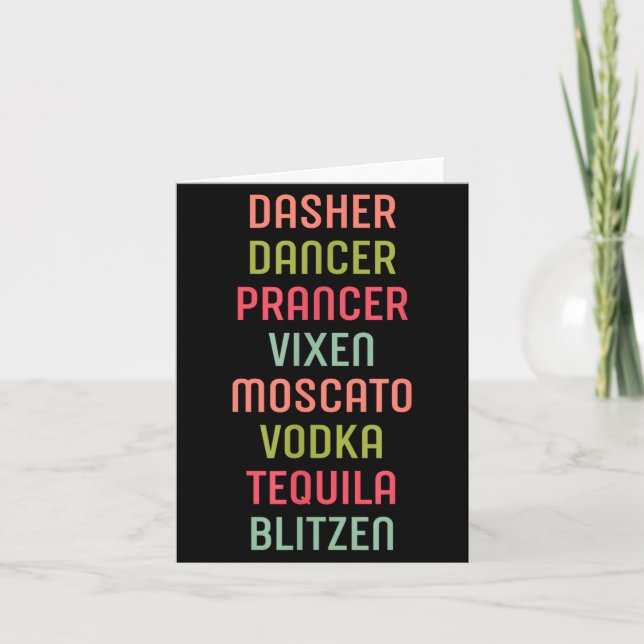 Dasher Dancer Prancer Vixen Moscato Vodka Tequila  Kort (Framsida)