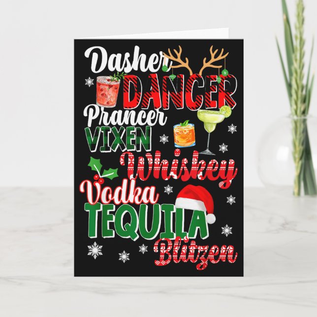 Dasher Dancer Prancer Vixen Moscato Vodka Tequila  Kort (Framsida)