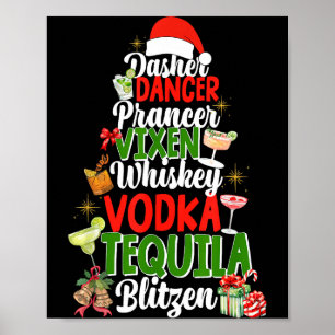 Dasher Dancer Prancer Vixen Moscato Vodka Tequila Poster