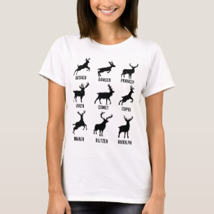 Dasher Dancer Prancer Vixen Reindeer jul T Shirt