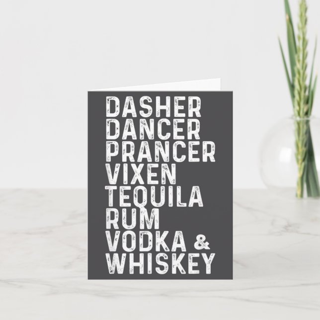 Dasher Dancer Prancer Vixen Tequila Rum Vodka And  Kort (Framsida)