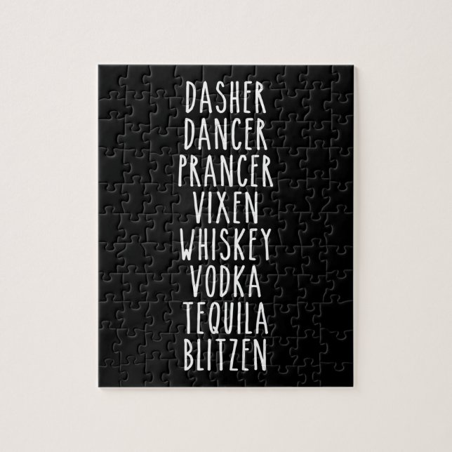 Dasher Dancer Prancer Vixen Whiskey Vodka Tequila Pussel (Vertikal)
