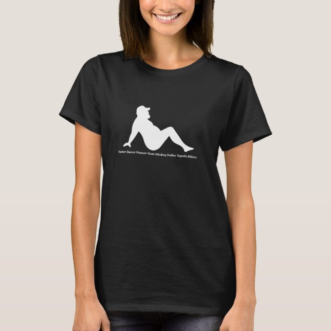 Dasher Dancer Prancer Vixen Whiskey Vodka Tequila T Shirt (Framsida)