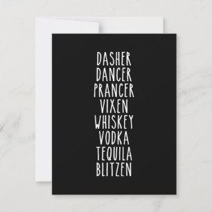 Dasher Dancer Prancer Vixen Whiskey Vodka Tequila Tack Kort