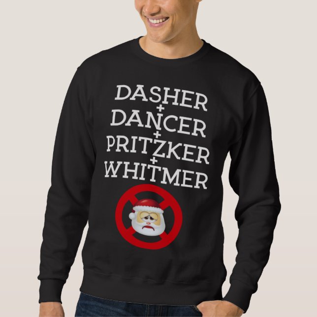 Dasher Dancer Pritzker & Whitmer Christmas  Politi Lång Ärmad Tröja (Framsida)