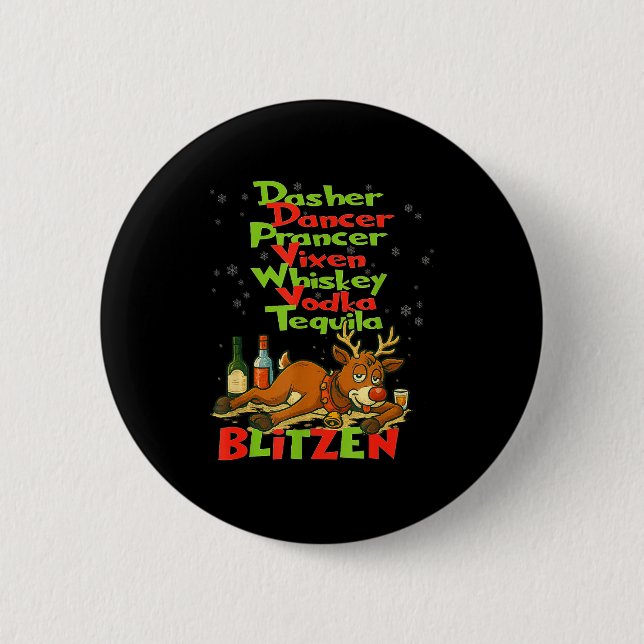 Dasher Dancer Whiskey Vodka Tequila Blitzen Kristu Knapp (Framsida)