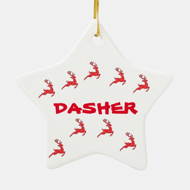 DASHER-ORNAMENT (REINDEERS) JULGRANSPRYDNAD KERAMIK (Baksidan)