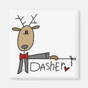 Dasher Reindeer Tshirts och Gifts Magnet