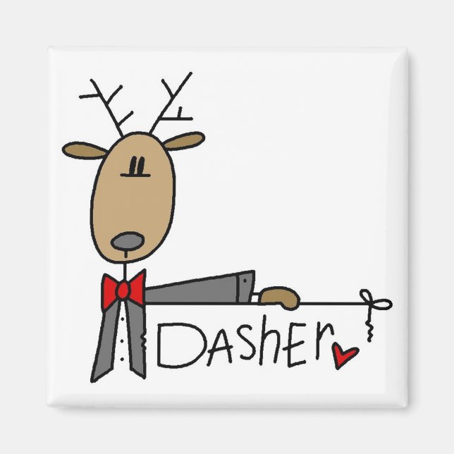 Dasher Reindeer Tshirts och Gifts Magnet (Framsidan)