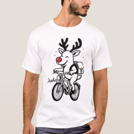 Dasher The Reindeer Riding a Bike T Shirt