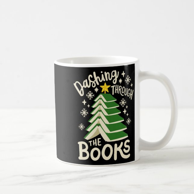 Dashing Through The Books Christmas Book Lovers Me Kaffemugg (Höger)