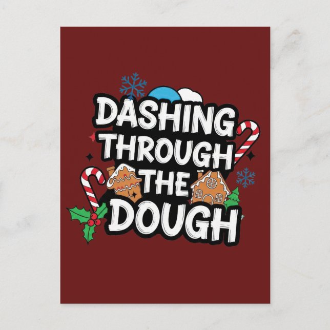 Dashing Through the Dough Christmas Vykort (Framsida)