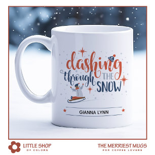 Dashing Through the Snow Vinter Slädtur Jul Kaffemugg