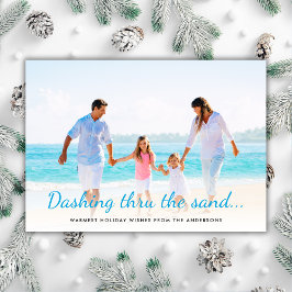 Dashing Thru The Sand Tropisk Kust Chic Foto Julkort