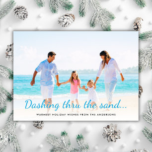 Dashing Thru The Sand Tropisk Kust Chic Foto Julkort