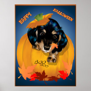 Dashund Halloween - buaffisch Poster