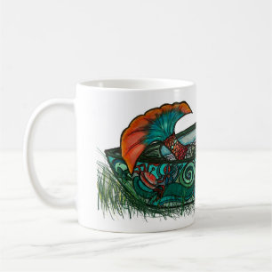 dåsig flicka kaffemugg