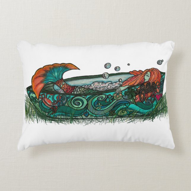 dåsig flicka prydnadskudde (Framsidan)