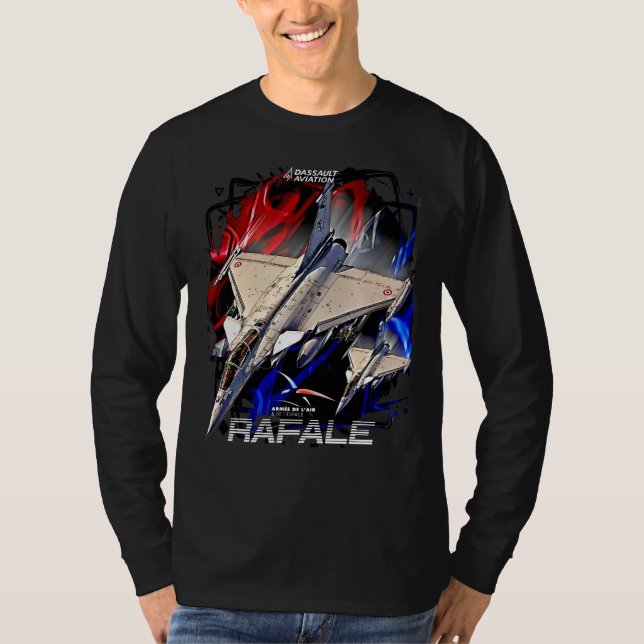 Dassault Rafale Avion de Chasse Armée de l'luft Fr T Shirt (Framsida)
