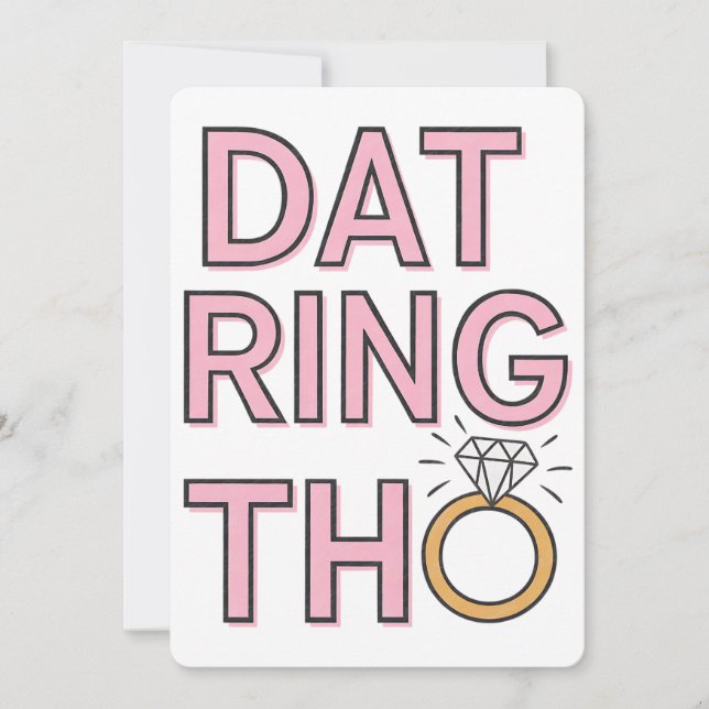 Dat Ring Tho Roligt Bröllop Förlovning Äktenskap Julkort (Framsida)