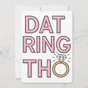 Dat Ring Tho Roligt Bröllop Förlovning Äktenskap Julkort